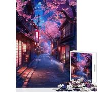Puzzle de 1000 pièces pour Adultes Thème Anime Rue Nocturne Jeu éducatif Assemblage de Motifs Jouet Anti-Stress pour Les Amateurs de Jeux (38x26cm)