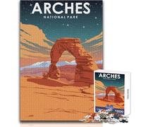 Puzzle de 1000 pièces pour Adultes,thème Arches National Park Night,Jeu éducatif à Assembler,Dimensions : 38x26cm