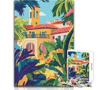 Puzzle de 1000 pièces pour Adultes, thème Architecture espagnole de Floride, Art Minimaliste, Jeu éducatif, Cadeau d'anniversaire ou Cadeau de Père Noël Secret, Dimensions 38x52cm