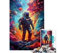 Puzzle de 1000 pièces pour Adultes Thème Astronaute Espace C'est la Folie ! Jeu Anti-Stress Assemblage Facile pour Les Amateurs de Jeux (Dimensions 38x26cm)