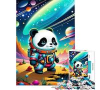 Puzzle de 1000 pièces pour Adultes thème Astronaute Panda et Paysage Spatial Activités Amusantes à la Maison améliore la mémoire et se détend À partir de 14 Ans (38x26cm)