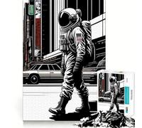 Puzzle de 1000 pièces pour Adultes,thème Astronaute Vintage,Bords Nets,Jeu cognitif et Amusant,Jeu Lent et divertissant,Cadeau Festif et de Loisirs (50x75cm)