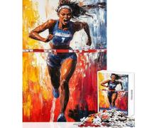 Puzzle de 1000 pièces pour Adultes thème athlète féminine Jeu Familial Course de Vitesse Manuelle Jouet Anti-Stress Cadeau Original pour Un Anniversaire ou Noël (50x75cm)