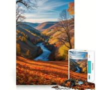 Puzzle de 1000 pièces pour Adultes Thème Automne Vallée de la rivière Bords Fins Jeu de réflexion Amusant et Relaxant Cadeau d'anniversaire idéal (38x26cm)