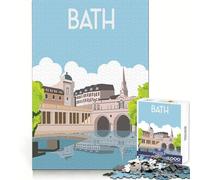Puzzle de 1000 pièces pour Adultes,thème Bains Anglais et Europe,Arche,Ajustement serré,Jeu créatif et cérébral,Jeu Facile,Cadeau de Loisirs Festif (38x52cm)