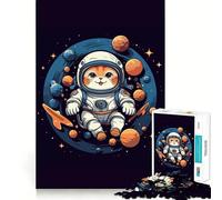 Puzzle de 1000 pièces pour Adultes,thème bébé Astronaute et Chat,découpe soignée,décoration,Jeu Amusant et Stimulant pour Passer Le Temps Libre,Cadeau d'anniversaire ou Loisir (38x52cm)