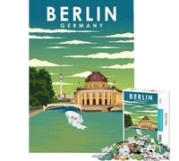 Puzzle de 1000 pièces pour Adultes thème Berlin Allemagne Art du Voyage Jeu éducatif Stimulant Cadeau Anti-Stress pour Anniversaires (Taille 75x50cm)