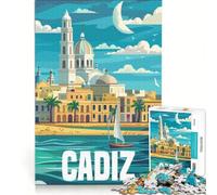Puzzle de 1000 pièces pour Adultes, thème Cadix, Espagne, Voyage, Jeu Impossible, idéal pour se détendre, Cadeau d'anniversaire ou de Voyage, 38x52cm