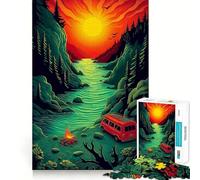 Puzzle de 1000 pièces pour Adultes,thème Camping-Car,Aventure,Jeu de réflexion, pour Les articulations,Divertissement et Loisirs,Cadeau de Noël (38x52cm)