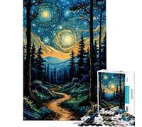 Puzzle de 1000 pièces pour Adultes thème « Chemin forestier étoilé » Jeu Familial pour Adolescents Course de Vitesse Interaction Parent-Enfant (38x52cm)
