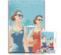 Puzzle de 1000 pièces pour Adultes - Thème Côte d'Azur - Jeu d'été Unique et Stimulant - Activités familiales - Idée Cadeau d'anniversaire - Dimensions 38x52cm