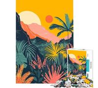 Puzzle de 1000 pièces pour Adultes thème Coucher de Soleil Minimaliste et Nature Jeu Pratique et Stimulant idéal comme Cadeau d'anniversaire Niveau Difficile (38x26cm)