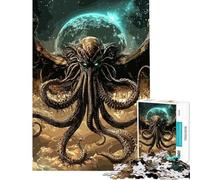 Puzzle de 1000 pièces pour Adultes thème Cthulhu Horreur Cosmique Casse-tête découpe de précision Cadeau d'anniversaire (Taille 38x52cm)