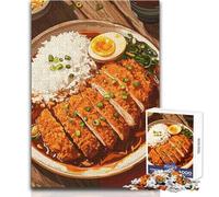 Puzzle de 1000 pièces pour Adultes - Thème Curry Japonais Katsu avec Riz et œuf - Jeu éducatif pour développer la mémoire - Dimensions 50x75cm