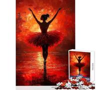 Puzzle de 1000 pièces pour Adultes thème Danseuse de Ballet en Rouge Jeu éducatif idéal pour se divertir à la Maison décoration Jouet Cadeau Parfait (38x52cm)