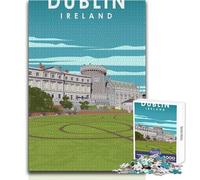 Puzzle de 1000 pièces pour Adultes, thème Dublin, Irlande, Jeu éducatif et Artistique, idéal comme Cadeau d'anniversaire ou Cadeau de Père Noël Secret Dimensions 38x52cm
