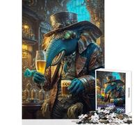 Puzzle de 1000 pièces pour Adultes, thème Éléphant, Jeu Anti-Stress, Cadeau d'anniversaire, Jeu Impossible avec des pièces de Formes aléatoires Parfaitement emboîtables, Dimensions 38x52cm