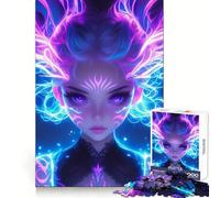 Puzzle de 1000 pièces pour Adultes,thème Fille spirituelle d'anime néon céleste,idéal pour développer Son raisonnement et se détendre Bords de qualité supérieure Cadeau de Noël Unique (38x26cm)