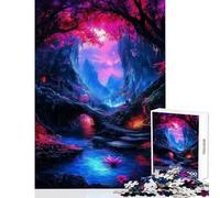 Puzzle de 1000 pièces pour Adultes thème forêt et rivière fantastiques Jeu éducatif idéal pour se divertir à la Maison décoration Jouet (38x52cm)