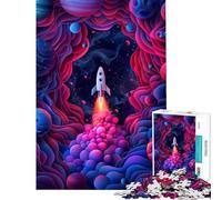 Puzzle de 1000 pièces pour Adultes thème fusée Spatiale Cadeau d'anniversaire ou de Noël pour Femmes Jeu de Puzzle à Monter soi-même à partir de 14 Ans (38x26cm)