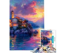 Puzzle de 1000 pièces pour Adultes thème île et Paysage Nuageux Jeu de réflexion idéal pour se détendre à la Maison Cadeau d'anniversaire (38x52cm)