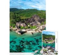 Puzzle de 1000 pièces pour Adultes, thème île Tropicale, Plage des Seychelles, décoration Murale, Cadeau d'anniversaire, Jeu Impossible, Difficile et Stimulant, Dimensions 50x75cm