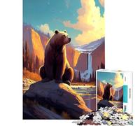 Puzzle de 1000 pièces pour Adultes Thème Le Roi Ours Sauvage Jeu addictif pour cultiver la Patience Cadeau Pratique pour Femmes Œuvre d'art (Dimensions 38x52cm)
