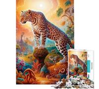 Puzzle de 1000 pièces pour Adultes Thème léopard surréaliste Jeu de Relaxation d'analyse et de logique Idéal pour Les Amateurs de Jeux (Dimensions 38x52cm)