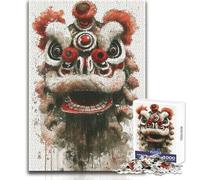 Puzzle de 1000 pièces pour Adultes, thème Lion Chinois, Analyse et logique, Jeu de Construction à Faire soi-même, à partir de 14 Ans (Dimensions 38x26cm)