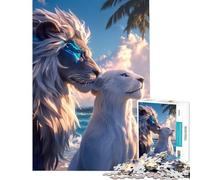 Puzzle de 1000 pièces pour Adultes Thème Lion et Romance Jeu éducatif pour Femme (Dimensions 38x26cm)