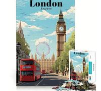 Puzzle de 1000 pièces pour Adultes,thème Londres,Angleterre,Voyage,Art des Bords de qualité supérieure,Casse-tête,Cadeau,Jeu Occasionnel,activité d'anniversaire (38x52cm)