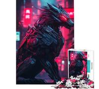 Puzzle de 1000 pièces pour Adultes thème Loup Cyberpunk Jeu Stimulant et Impossible pour Femmes et Hommes (38x52cm)