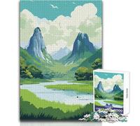 Puzzle de 1000 pièces pour Adultes, thème « Majesté des Montagnes », Jeu Stimulant et décoration Murale idéale Dimensions 38x52cm