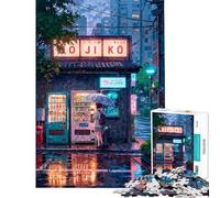 Puzzle de 1000 pièces pour Adultes Thème Matinée pluvieuse d'automne Jeu Amusant et Difficile Idée Cadeau Originale pour Un Anniversaire (38x26cm)