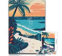 Puzzle de 1000 pièces pour Adultes - Thème Minimaliste Chemin de Plage - Idéal pour des soirées Jeux et Divertissement en Famille - Une œuvre d'art Amusante et Originale à Offrir - Dimensions 50x75cm