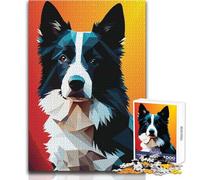 Puzzle de 1000 pièces pour Adultes, thème « Mon Chien Border Collie », Jeu Impossible, découpe de précision, pour Un Père Noël Secret Dimensions : 38x52cm