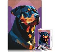 Puzzle de 1000 pièces pour Adultes - Thème:Mon Chien Rottweiler - Jeu éducatif Familial - Défi Difficile - Dimensions:38x52cm