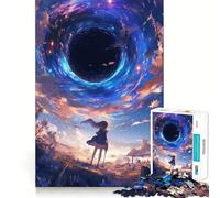 Puzzle de 1000 pièces pour Adultes Thème Monde des Trous Noirs,Anime,Décoration soignée,Jeu cognitif et ludique,Activité de Paix,Activité d'anniversaire (38x26cm)