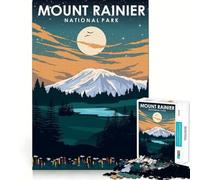 Puzzle de 1000 pièces pour Adultes,thème Mont Rainier,Art du Voyage,Bords Nets,décoration,activité cérébrale Amusante et Facile à Vivre,Cadeau d'anniversaire pour Les Esprits (38x52cm)