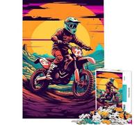 Puzzle de 1000 pièces pour Adultes thème Motocross extrême Difficile et Stimulant décoration Murale à partir de 14 Ans (38x52cm)