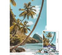 Puzzle de 1000 pièces pour Adultes Thème « Murmures côtiers de Sainte-Lucie » Jeu éducatif et Artistique Un défi Stimulant à relever Dimensions 38x52cm