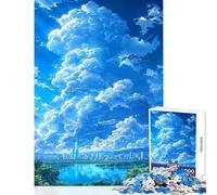 Puzzle de 1000 pièces pour Adultes Thème New York par Temps Nuageux Décoration intérieure Jouet activité Manuelle et créative Cadeau Jeu Stimulant Dimensions 50x75cm