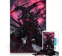 Puzzle de 1000 pièces pour Adultes,thème Ninja samouraï Noir,Jeu de réflexion, pour se détendre ou s'amuser Lors d'un Anniversaire (38x26cm)