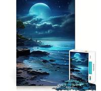 Puzzle de 1000 pièces pour Adultes,thème Océan Bleu et Ciel Nocturne,décoration élégante,activité cérébrale ludique,Moment de détente,Cadeau de Loisirs Festif (50x75cm)