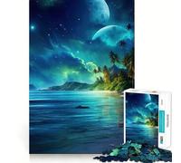Puzzle de 1000 pièces pour Adultes,thème Océan Bleu et Ciel Nocturne,décoration élégante,activité cérébrale ludique,Moment de détente,Cadeau de Loisirs Festif (38x52cm)