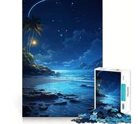 Puzzle de 1000 pièces pour Adultes,thème Océan Bleu et Ciel Nocturne,Jeu de réflexion, pour se détendre et s'amuser Lors d'un Anniversaire (50x75cm)