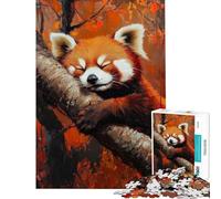 Puzzle de 1000 pièces pour Adultes thème Panda Roux Jeu Familial idéal pour s'amuser en Famille Cadeau d'anniversaire Original et Unique (38x52cm)
