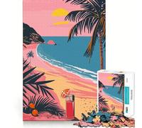 Puzzle de 1000 pièces pour Adultes,thème Pastel LA Beach Vaporwave,Bords Nets,activité cérébrale Amusante et Facile à décrypter,Cadeau d'anniversaire idéal (50x75cm)
