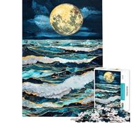 Puzzle de 1000 pièces pour Adultes thème Paysage Marin Saphir orageux Jeu Manuel décoration intérieure Cadeau d'anniversaire (Taille 38x52cm)
