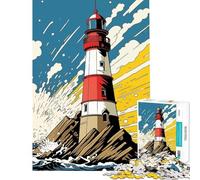 Puzzle de 1000 pièces pour Adultes thème Phare et BD idéal pour s'amuser à la Maison et stimuler la mémoire (38x26cm)
